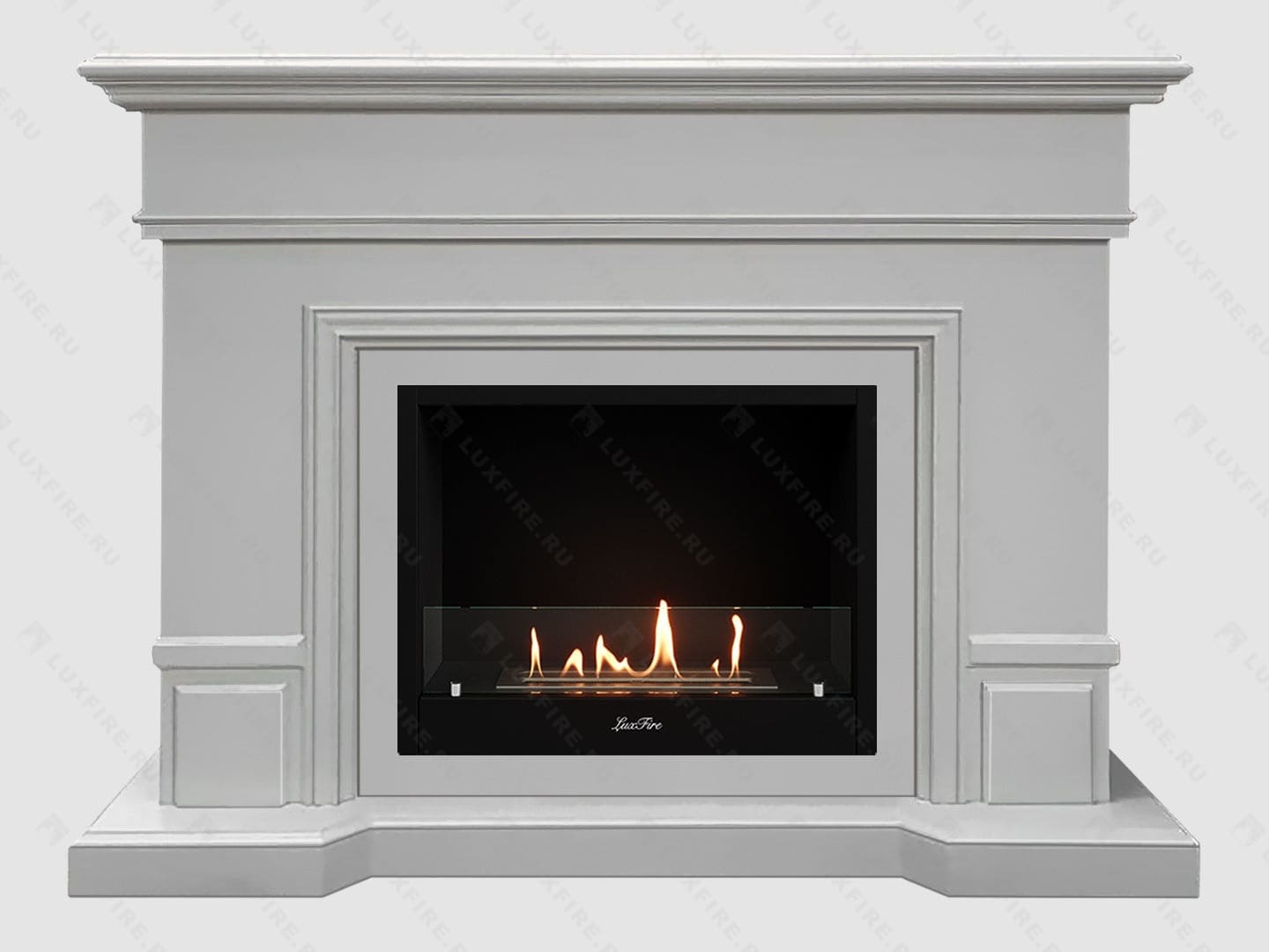 Каминный портал МДФ "Флоренция 1400" с биокамином Lux Fire "Фаер Бокс 1 - 33" (бежевый) по цене 86 700 руб.