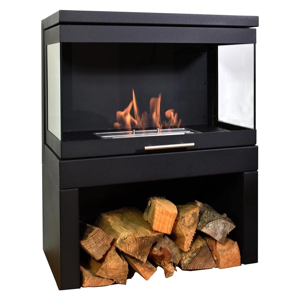 Напольный биокамин SteelHeat FAMILY черный по цене 142 000 руб.