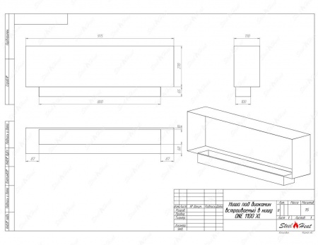 Биокамин SteelHeat ONE 1100 XL стекло + стемалит по цене 51 024 руб.