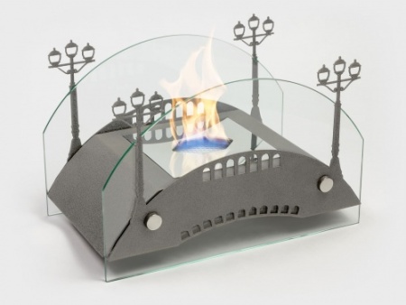 Настольный биокамин Lux Fire "Пушкинский мост" М (серебро) по цене 19 602 руб.