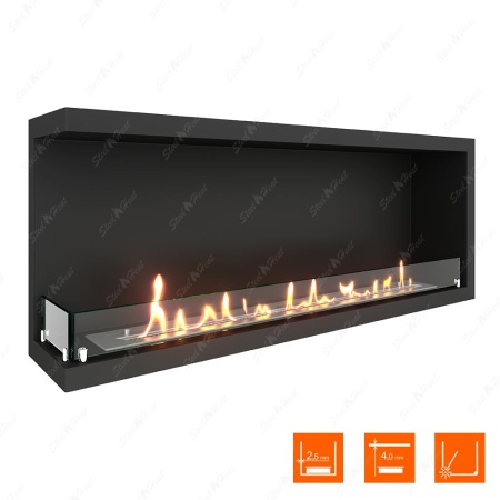 Биокамин угловой SteelHeat Leader 1200 левый стекло по цене 45 093 руб.